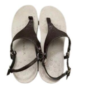 Vionic Kirra Sandals Metallic Bronze Thongs Orthopedic Flats Slingback, size 7.5